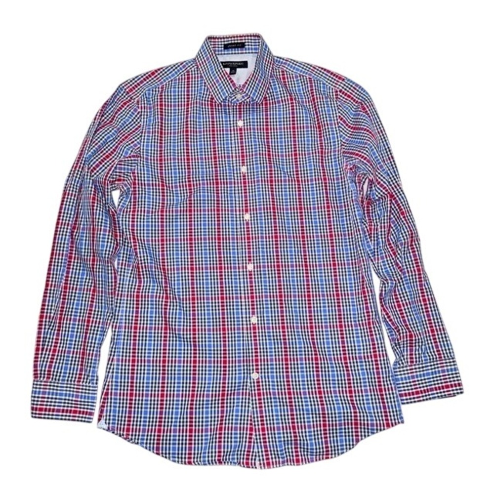 Banana Republic Medium Grant Fit Plaid Dress Shirt Mens ‎ Button Down